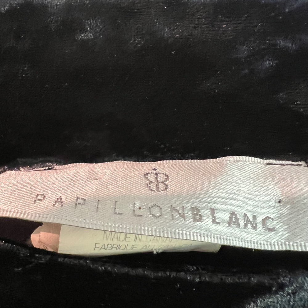 Papillon Blanc Semi Formal Black‎ Cocktail Velvet Trim 3/4 Sleeve Dress - Picture 2 of 9